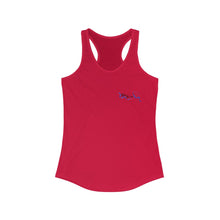 Load image into Gallery viewer, Women&#39;s Flowy Racerback Tank Blue Wive Small Logo