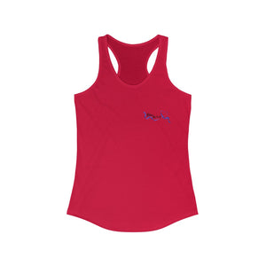Women's Flowy Racerback Tank Blue Wive Small Logo