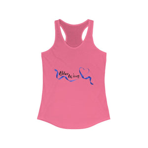 Women's Flowy Racerback Tank Blue wives Large Logo