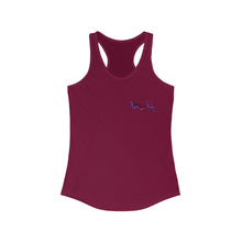 Load image into Gallery viewer, Women&#39;s Flowy Racerback Tank Blue Wive Small Logo