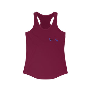 Women's Flowy Racerback Tank Blue Wive Small Logo