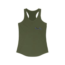 Load image into Gallery viewer, Women&#39;s Flowy Racerback Tank Blue Wive Small Logo