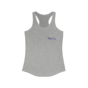 Women's Flowy Racerback Tank Blue Wive Small Logo