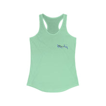 Load image into Gallery viewer, Women&#39;s Flowy Racerback Tank Blue Wive Small Logo