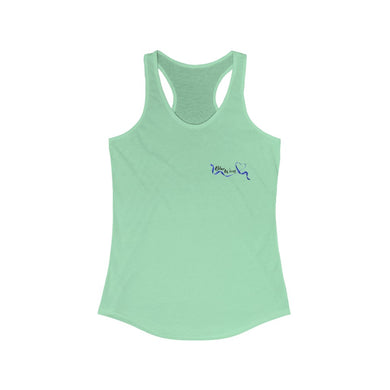 Women's Flowy Racerback Tank Blue Wive Small Logo