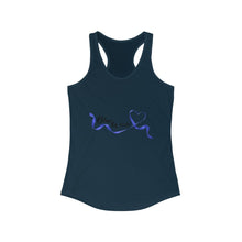 Load image into Gallery viewer, Women&#39;s Flowy Racerback Tank Blue wives Large Logo