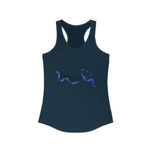 Women's Flowy Racerback Tank Blue wives Large Logo