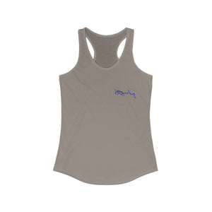 Women's Flowy Racerback Tank Blue Wive Small Logo