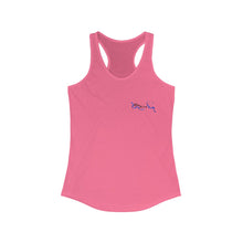 Load image into Gallery viewer, Women&#39;s Flowy Racerback Tank Blue Wive Small Logo