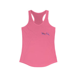 Women's Flowy Racerback Tank Blue Wive Small Logo