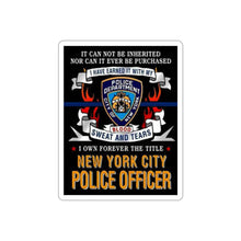 Load image into Gallery viewer, NYPD OFFICER Die-Cut Stickers