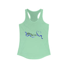 Load image into Gallery viewer, Women&#39;s Flowy Racerback Tank Blue wives Large Logo