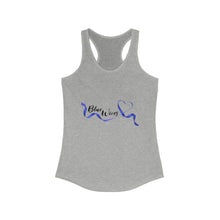 Load image into Gallery viewer, Women&#39;s Flowy Racerback Tank Blue wives Large Logo