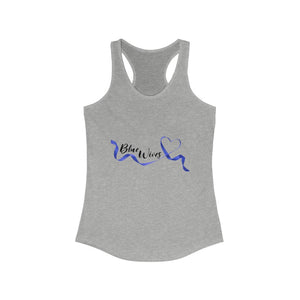 Women's Flowy Racerback Tank Blue wives Large Logo
