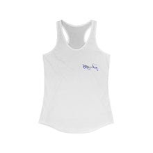 Load image into Gallery viewer, Women&#39;s Flowy Racerback Tank Blue Wive Small Logo