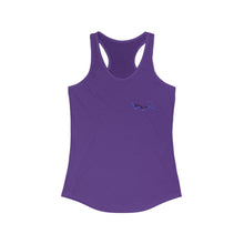 Load image into Gallery viewer, Women&#39;s Flowy Racerback Tank Blue Wive Small Logo
