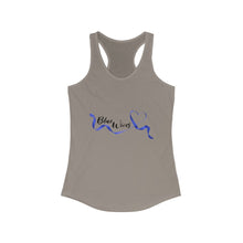 Load image into Gallery viewer, Women&#39;s Flowy Racerback Tank Blue wives Large Logo