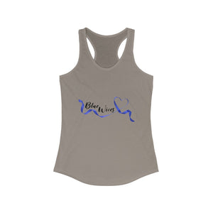 Women's Flowy Racerback Tank Blue wives Large Logo