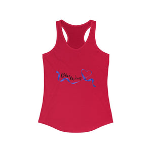 Women's Flowy Racerback Tank Blue wives Large Logo