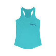 Load image into Gallery viewer, Women&#39;s Flowy Racerback Tank Blue Wive Small Logo