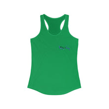 Load image into Gallery viewer, Women&#39;s Flowy Racerback Tank Blue Wive Small Logo