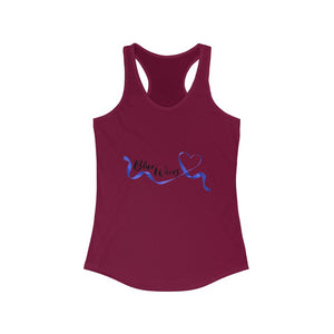 Women's Flowy Racerback Tank Blue wives Large Logo